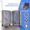 Luggage Suitcase Set 3 Piece Traveller Carry On Cabin Checked Bag Trolley Lightweight Hard Case TSA Lock Cover 6 Packing Cubes Champagne Gold