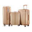Luggage Suitcase Set 3 Piece Traveller Carry On Cabin Checked Bag Trolley Lightweight Hard Case TSA Lock Cover 6 Packing Cubes Champagne Gold