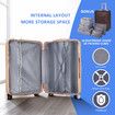 Luggage Suitcase Set 2 Piece Travel Carry On Cabin Bags Trolley Lightweight Hard Shell Case with TSA Lock Cover 6 Packing Cubes Champagne Gold