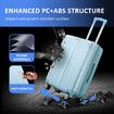 2 Piece Luggage Set Travel Carry On Hard Suitcases Trolley Lightweight Cabin Bags with TSA Lock Cover 6 Packing Cubes Pale Blue