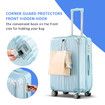 2 Piece Luggage Set Travel Carry On Hard Suitcases Trolley Lightweight Cabin Bags with TSA Lock Cover 6 Packing Cubes Pale Blue