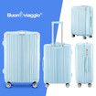 2 Piece Luggage Set Travel Carry On Hard Suitcases Trolley Lightweight Cabin Bags with TSA Lock Cover 6 Packing Cubes Pale Blue
