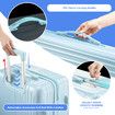 2 Piece Luggage Set Travel Carry On Hard Suitcases Trolley Lightweight Cabin Bags with TSA Lock Cover 6 Packing Cubes Pale Blue
