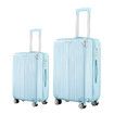 2 Piece Luggage Set Travel Carry On Hard Suitcases Trolley Lightweight Cabin Bags with TSA Lock Cover 6 Packing Cubes Pale Blue