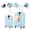 2 Piece Luggage Set Travel Carry On Hard Suitcases Trolley Lightweight Cabin Bags with TSA Lock Cover 6 Packing Cubes Pale Blue