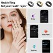 Smart Ring Tracker for Women & Men, Fitness Ring with Sleep & Motion Tracking, Touch Control,Compatible with iOS & Android (Black,7#)