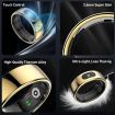 Smart Ring Tracker for Women & Men, Fitness Ring with Sleep & Motion Tracking, Touch Control,Compatible with iOS & Android (Black,7#)