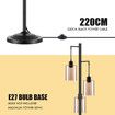 Modern LED Floor Lamp 3 Lights Black Standing Corner Reading Light Living Sitting Room Decor 165cm with Glass Lampshades