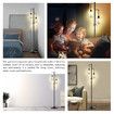 Modern LED Floor Lamp 3 Lights Black Standing Corner Reading Light Living Sitting Room Decor 165cm with Glass Lampshades