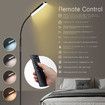 Dimmable LED Floor Lamp Corner Standing Reading Light Adjustable Brightness Gooseneck Remote Control Bedroom Living Room