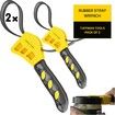 Oil Filter Wrench Adjustable Set, 2pcs, Plumbing Wrench for Tight Spaces Use as Jar Opener, Pipe Wrench, Rubber Strap Wrenches Used by Mechanics, Plumber Tools