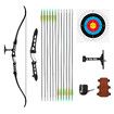 Takedown Recurve Bow and Arrows 68 Inch Sports Archery Hunting Target Shooting Games Outdoor Exercise Equipment 22lbs RH