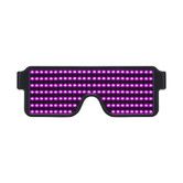 LED Glasses Light Up Dynamic Party Favor Glasses Festival Christmas USB Rechargeable LED Rave Glowing Flashing (Pink)