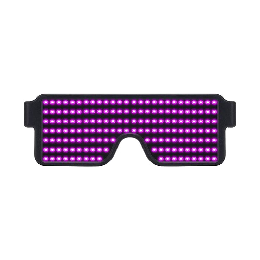 LED Glasses Light Up Dynamic Party Favor Glasses Festival Christmas USB Rechargeable LED Rave Glowing Flashing (Pink)