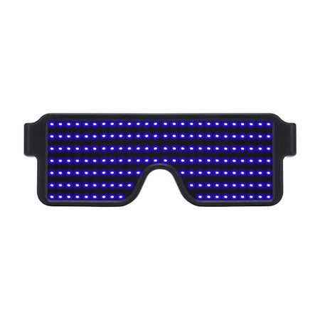 LED Glasses Light Up Dynamic Party Favor Glasses Festival Christmas USB Rechargeable LED Rave Glowing Flashing (Blue)