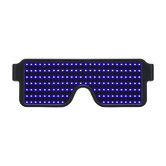 LED Glasses Light Up Dynamic Party Favor Glasses Festival Christmas USB Rechargeable LED Rave Glowing Flashing (Blue)