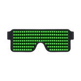 LED Glasses Light Up Dynamic Party Favor Glasses Festival Christmas USB Rechargeable LED Rave Glowing Flashing (Green)
