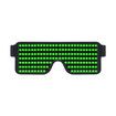LED Glasses Light Up Dynamic Party Favor Glasses Festival Christmas USB Rechargeable LED Rave Glowing Flashing (Green)
