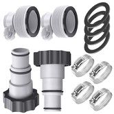 Pool Hose Adapter 4 PCS 2 Types Conversion Connector 1.5In 1.25In Replacement Accessories Compatible Intex Threaded Filter Pump Maintenance Essentials