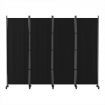 Artiss 4 Panel Room Divider Screen 217cm Wheel Fabric Black