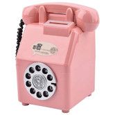 Piggy Bank Money Bank, Retro Phone Coins Bank for Boys and Girls, Pink