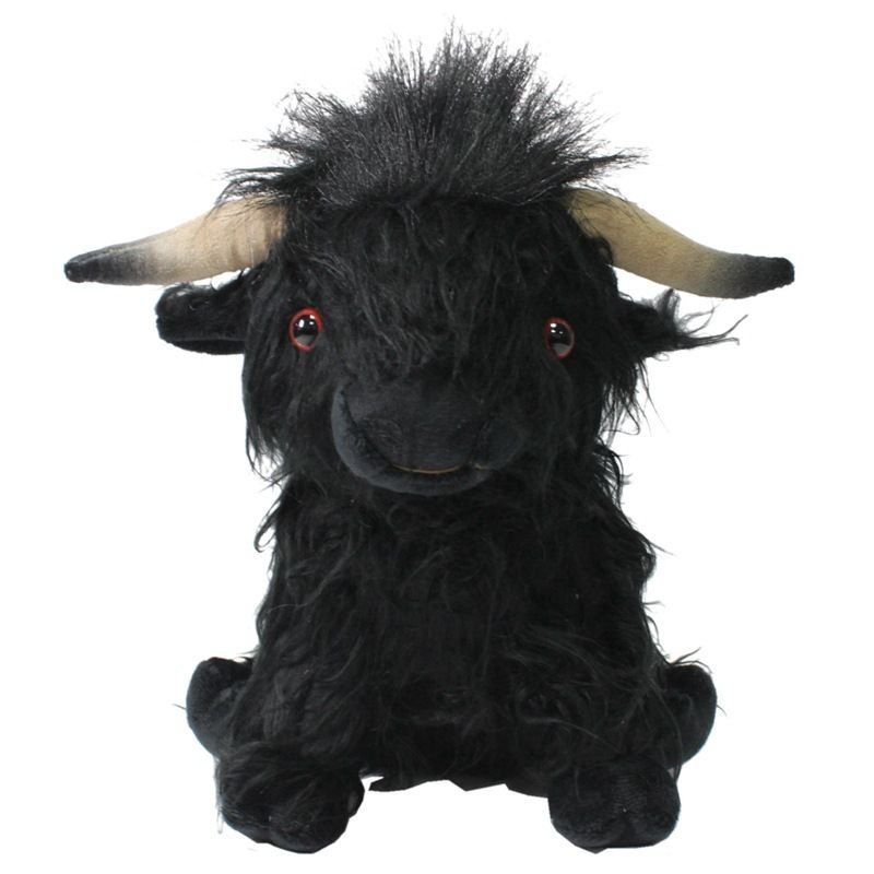 25cm Highland Cow Plush Toy Animal Doll Soft Stuffed Girls Boys Gift Toy Color Black