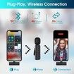 Wireless Lavalier Lapel Microphone for iPhone iPad, Mini Video Recording Mic for Content Creating , Clip on Microphones for YouTube Interview Vlog Livestream