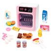 Kids Dishwasher Toy Pretend Play Kitchen Appliance Sensory Game Playset Mini Washer Cleaner Washing Dish Utensil Toys with Light Sound Timer