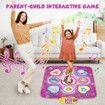 Kids Dance Mat Game Pad Dancer Step Musical Sense Light Up Dancing Challenge Adjustable Volume Yoga Activity Centre Electric 98x86.5cm Girls Cartoon