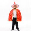 Set of Kids Halloween Red Wizard Capes with Hat And Cloak Props for Children Costumes