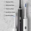 Electric Toothbrush Rotary TypeC Power Rechargeable Teeth Deep Cleaning Birthday Christmas Gifts Oral Care Set 4 Replacement Heads Col. Black