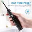 Electric Toothbrush Rotary TypeC Power Rechargeable Teeth Deep Cleaning Birthday Christmas Gifts Oral Care Set 4 Replacement Heads Col. Black