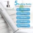 Electric Toothbrush Rotary TypeC Power Rechargeable Teeth Deep Cleaning Birthday Christmas Gifts Oral Care Set 4 Replacement Heads Col. Black