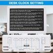 Digital Alarm Clock LED Time Display, Alarm Clock, Adjustable Bedside Clock Volume for Bedroom (White)