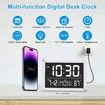 Digital Alarm Clock LED Time Display, Alarm Clock, Adjustable Bedside Clock Volume for Bedroom (White)