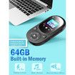 64GB MP3 Music Player with Bluetooth 5.2,HiFi Music MP3 Player with Sensitive Touch Button,1.5Inch Screen,Portable MP3 Player with Clip/Pedometer,Earphone Included