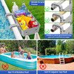 2 Sets of Poolside Storage Baskets with Cup Holders - Perfect for 3-Inch or Smaller Top Rails - above Ground Pool Accessories - Fit for Most above Ground Pool (Grey)