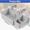 2 Sets of Poolside Storage Baskets with Cup Holders - Perfect for 3-Inch or Smaller Top Rails - above Ground Pool Accessories - Fit for Most above Ground Pool (Grey)
