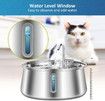 Stainless Steel Pet Water Fountain Automatic Cat Dog Drinker Dispenser 4L Ultra Quiet Filter Level Window Sponge Faucet