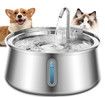 Stainless Steel Pet Water Fountain Automatic Cat Dog Drinker Dispenser 4L Ultra Quiet Filter Level Window Sponge Faucet