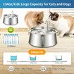Stainless Steel Pet Water Fountain Automatic Cat Dog Drinker Dispenser 4L Ultra Quiet Filter Level Window Sponge Faucet