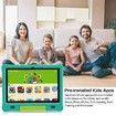 10.1 Inch Kids Tablet with GB RAM 64GB ROM Android 12 1280x800 IPS HD Touch Screen Parental Control Pre-Installed Apps Educational Learning Tablet Case(Green-USB Adapter Not Included)