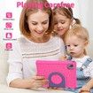 10.1 Inch Kids Tablet with 3GB RAM 64GB ROM Android 12 1280x800 IPS HD Touch Screen Parental Control Pre-Installed Apps Educational Learning Tablet Case(Pink-USB Adapter Not Included)
