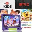 10.1 Inch Kids Tablet with 3GB RAM 64GB ROM Android 12 1280x800 IPS HD Touch Screen Parental Control Pre-Installed Apps Educational Learning Tablet Case(Purple-USB Adapter Not Included)