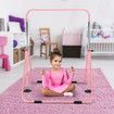 Kids Gymnastics Bar Training Climbing Frame Playground Workout Horizontal Expandable Monkey Kip for Home Pink