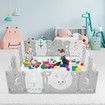 Baby Playpen 18 Panels Safe Fence Kids Enclosure Kidbot Activity Centre Safety Barrier Foldable Gate Play Yard Rabbit Design