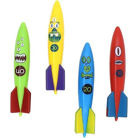 Diving Pool Toy Underwater Swimming Throwing Diving Torpedo Shark,4 Pack