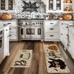 Ghost Pumpkin Cat Boo Orange Halloween Kitchen Mats Set of 2,Black Home Decor Low-Profile Kitchen Rugs for Floor(50*80-50*120CM)