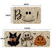 Ghost Pumpkin Cat Boo Orange Halloween Kitchen Mats Set of 2,Black Home Decor Low-Profile Kitchen Rugs for Floor(50*80-50*120CM)