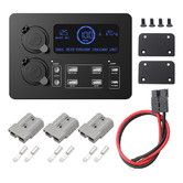 Power Supply Box 12V USB Charging 6 Devices 4 USB 2 Sockets Accessories Multi Port Charger for Yacht Car RV Travel Camping